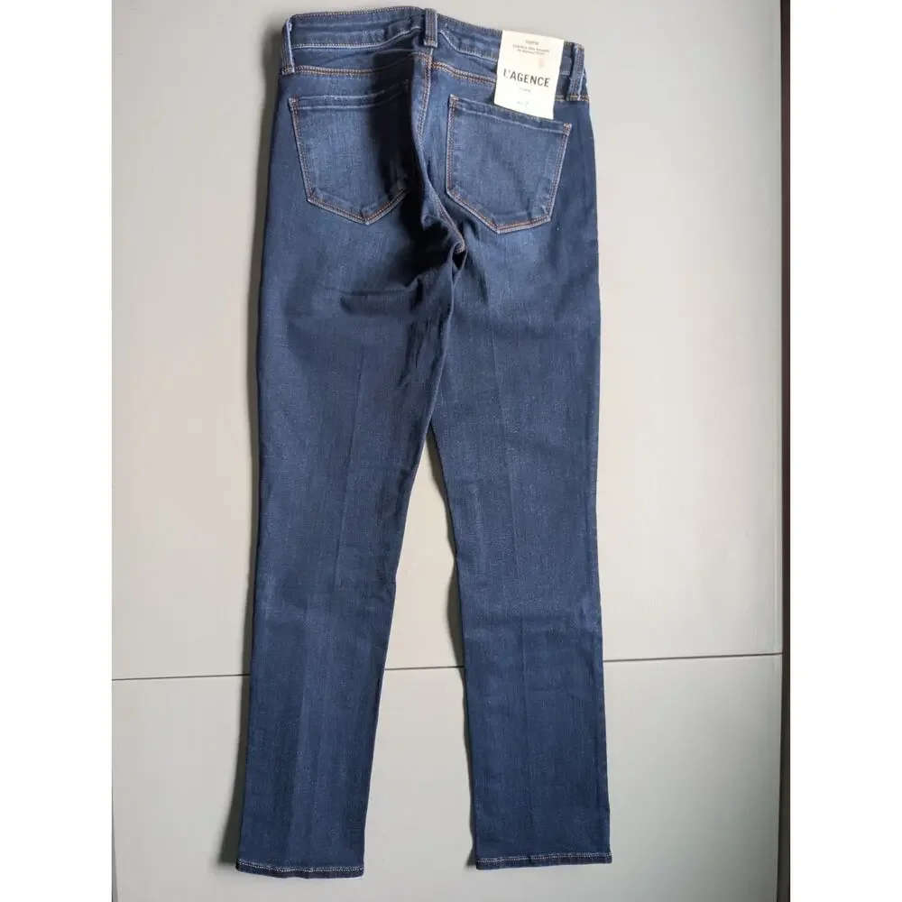 NWOT L'Agence coco mid rise slim straight jeans Size 24 Blue #9NA53